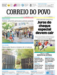 Capa do jornal Correio do Povo 18/01/2018
