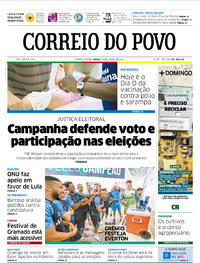 Capa do jornal Correio do Povo 18/08/2018