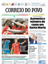 Capa do jornal Correio do Povo 19/06/2018