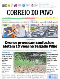 Capa do jornal Correio do Povo 20/03/2018