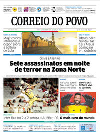 Capa do jornal Correio do Povo 20/07/2018