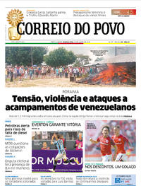 Capa do jornal Correio do Povo 20/08/2018