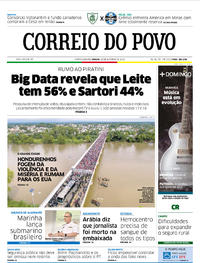 Capa do jornal Correio do Povo 20/10/2018