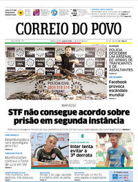 Capa do jornal Correio do Povo 21/03/2018
