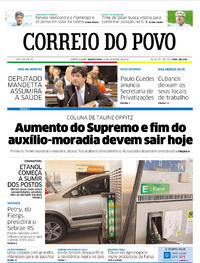 Capa do jornal Correio do Povo 21/11/2018