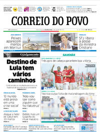 Capa do jornal Correio do Povo 22/01/2018