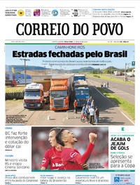 Capa do jornal Correio do Povo 22/05/2018