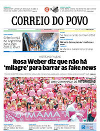 Capa do jornal Correio do Povo 22/10/2018