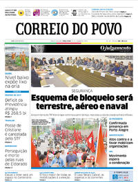 Capa do jornal Correio do Povo 23/01/2018