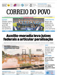 Capa do jornal Correio do Povo 23/02/2018