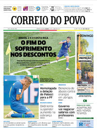 Capa do jornal Correio do Povo 23/06/2018