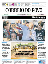 Capa do jornal Correio do Povo 24/01/2018