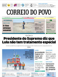 Capa do jornal Correio do Povo 24/03/2018