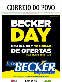 Capa do jornal Correio do Povo 24/05/2018