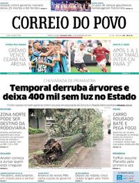 Capa do jornal Correio do Povo 24/09/2018