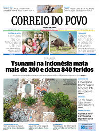 Capa do jornal Correio do Povo 24/12/2018