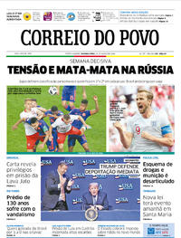Capa do jornal Correio do Povo 25/06/2018
