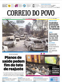 Capa do jornal Correio do Povo 25/07/2018