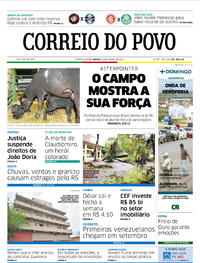 Capa do jornal Correio do Povo 25/08/2018