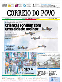 Capa do jornal Correio do Povo 26/03/2018