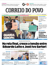 Capa do jornal Correio do Povo 26/10/2018
