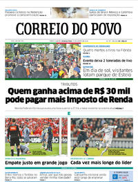 Capa do jornal Correio do Povo 27/08/2018