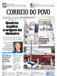 Capa do jornal Correio do Povo 27/12/2018