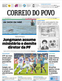 Capa do jornal Correio do Povo 28/02/2018
