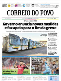 Capa do jornal Correio do Povo 28/05/2018
