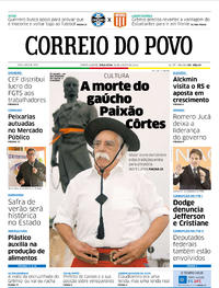 Capa do jornal Correio do Povo 28/08/2018