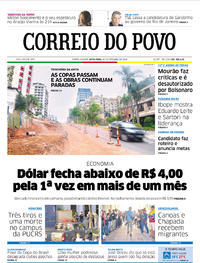 Capa do jornal Correio do Povo 28/09/2018
