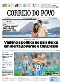 Capa do jornal Correio do Povo 29/03/2018