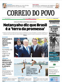 Capa do jornal Correio do Povo 29/12/2018