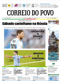 Capa do jornal Correio do Povo 30/06/2018