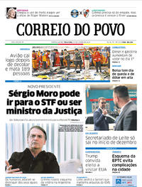 Capa do jornal Correio do Povo 30/10/2018