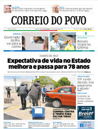 Capa do jornal Correio do Povo 30/11/2018