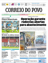 Capa do jornal Correio do Povo 31/05/2018