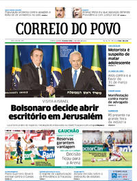 Capa do jornal Correio do Povo 01/04/2019