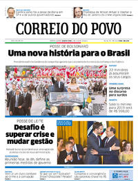 Capa do jornal Correio do Povo 02/01/2019