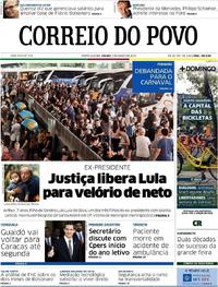 Capa do jornal Correio do Povo 02/03/2019