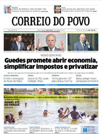 Capa do jornal Correio do Povo 03/01/2019