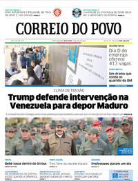 Capa do jornal Correio do Povo 03/05/2019