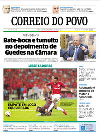 Capa do jornal Correio do Povo 04/04/2019