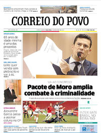 Capa do jornal Correio do Povo 05/02/2019