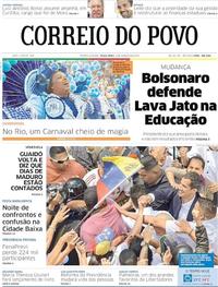 Capa do jornal Correio do Povo 05/03/2019