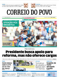 Capa do jornal Correio do Povo 05/04/2019