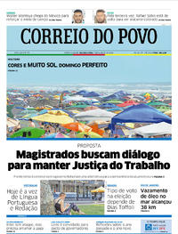 Capa do jornal Correio do Povo 07/01/2019