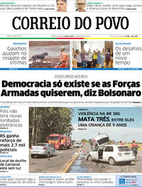 Capa do jornal Correio do Povo 08/03/2019