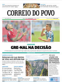 Capa do jornal Correio do Povo 08/04/2019