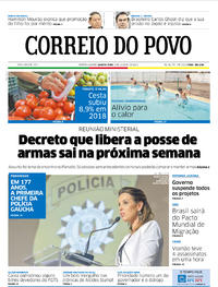 Capa do jornal Correio do Povo 09/01/2019